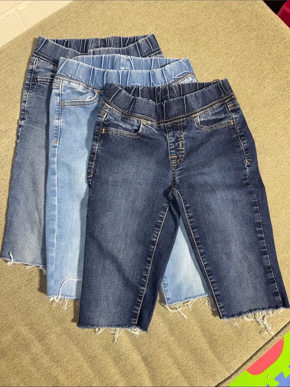 Cat & Jack Girls' Trio of Cropped Denim Jeans cut into capris